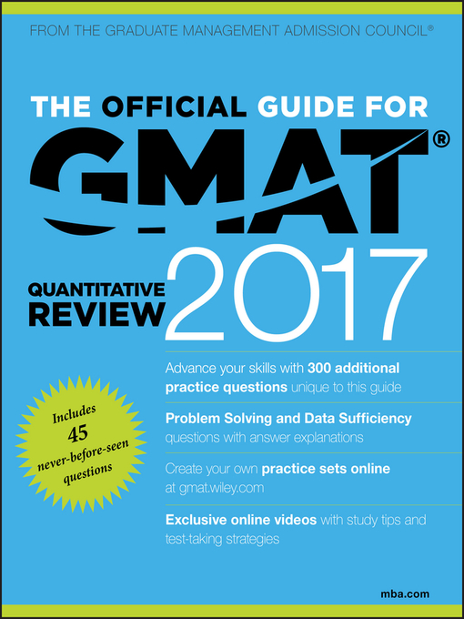 Cover image for The Official Guide for GMAT Quantitative Review 2017 with Online Question Bank and Exclusive Video